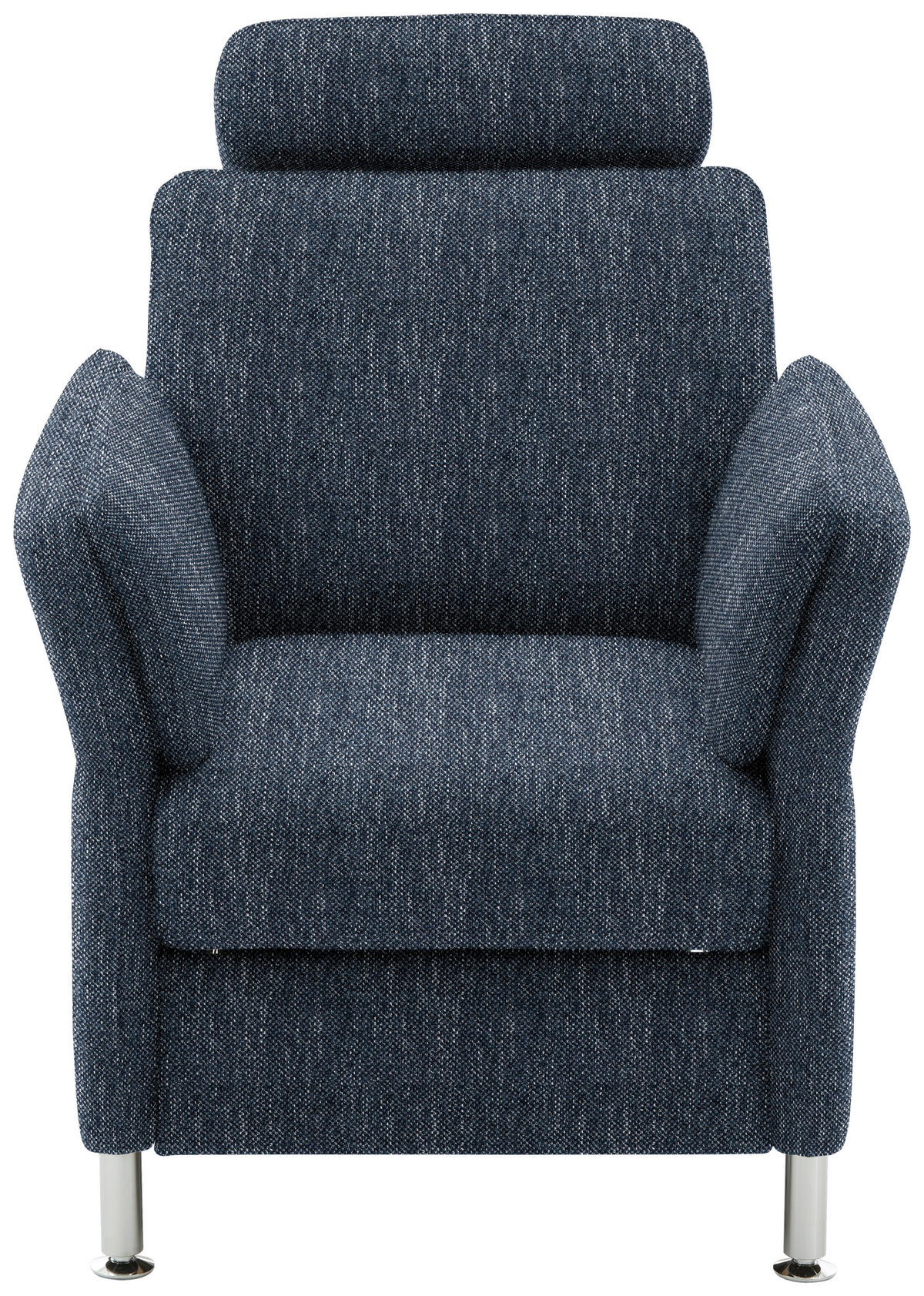 SESSEL in Flachgewebe Dunkelblau  - Chromfarben/Dunkelblau, KONVENTIONELL, Textil/Metall (86/87/93cm) - Beldomo System