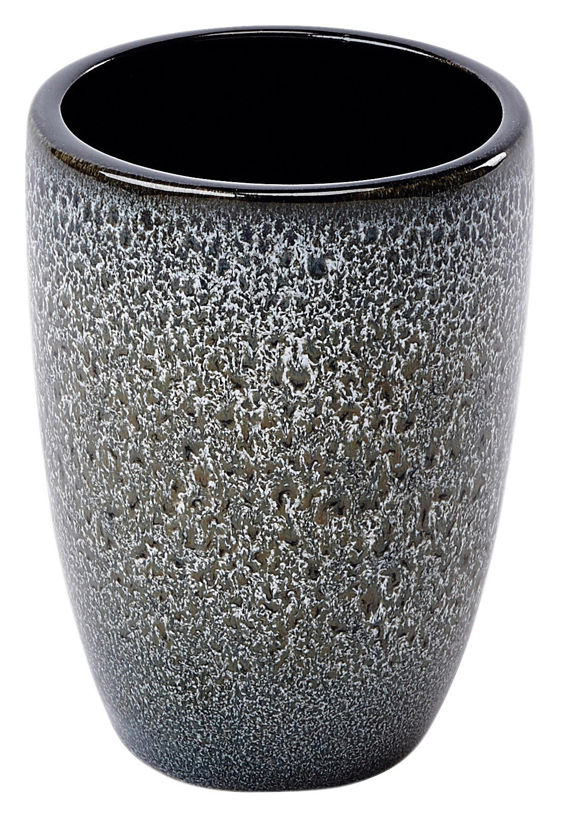 ZAHNBÜRSTENHALTER Ugo  - Schwarz/Olivgrün, Basics, Keramik (7,5/14cm) - Aquanova