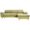 ECKSOFA inkl. Funktionen Grün Webstoff  - Silberfarben/Grün, Design, Textil/Metall (250/167cm) - Xora