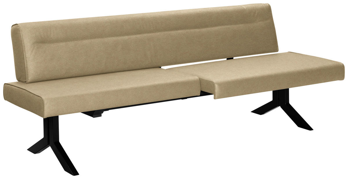 SITZBANK in Metall, Textil Olivgrün  - Schwarz/Olivgrün, Konventionell, Textil/Metall (220/87/70-86cm) - Moderano