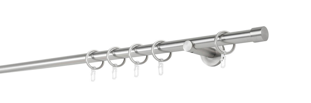 VORHANGSTANGENSET  270 cm  - Edelstahlfarben, Basics, Metall (270cm)
