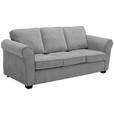 3-SITZER-SOFA  in Chenille Grau  - Schwarz/Grau, KONVENTIONELL, Kunststoff/Textil (226/88/86cm) - Carryhome