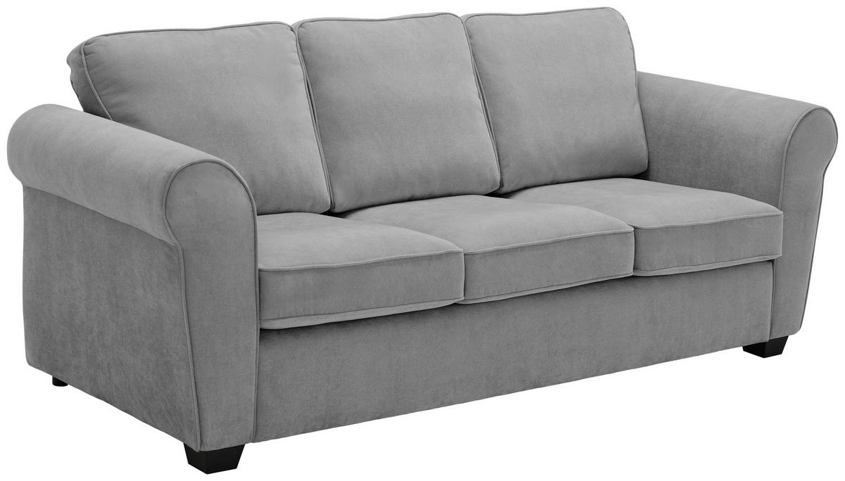 3-SITZER-SOFA Chenille Grau  - Schwarz/Grau, KONVENTIONELL, Kunststoff/Textil (226/88/86cm) - Carryhome