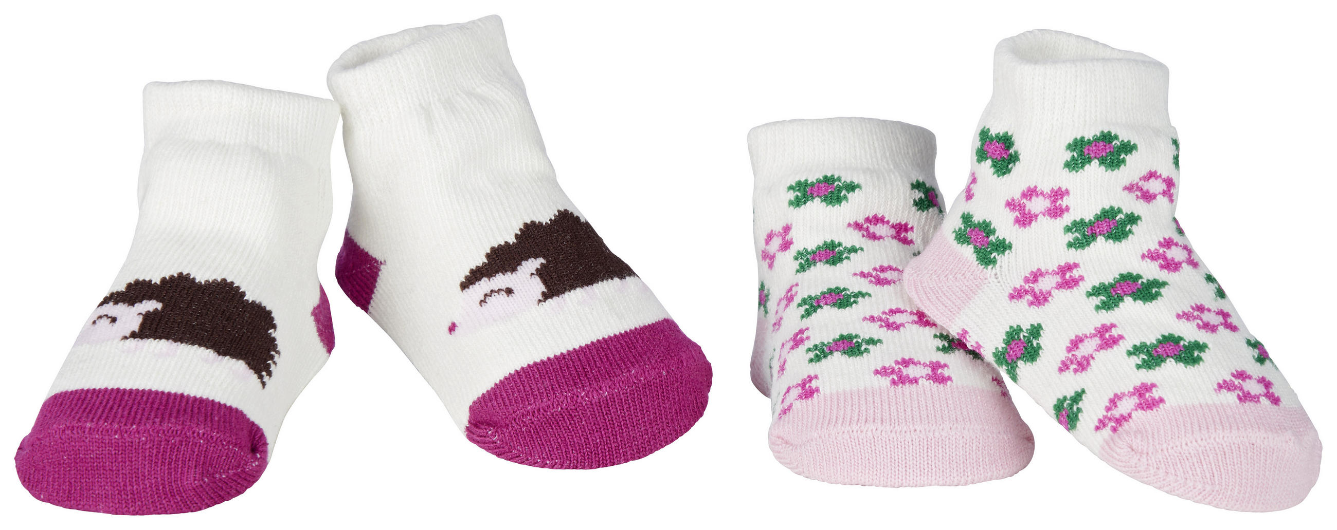 PONOŽKY velikost: 0-6 M - bílá/pink, Basics, textil/plast (0-6 Mnull) - My Baby Lou