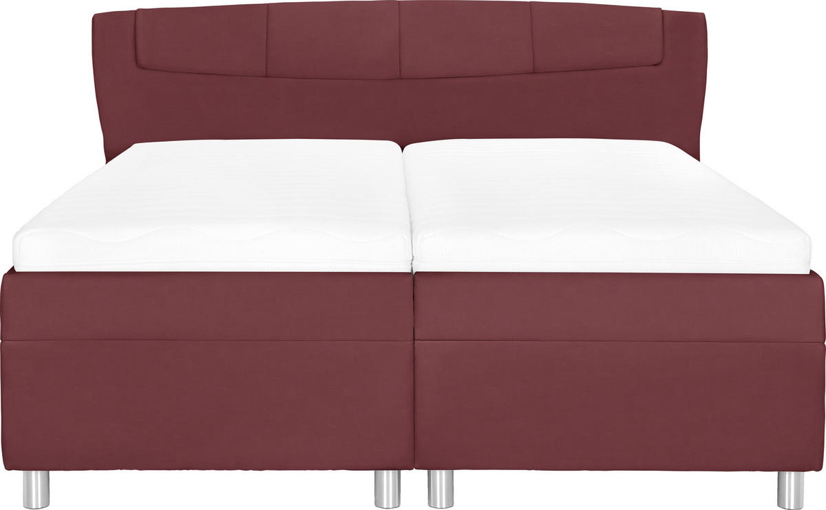 POLSTERBETT Matratze, gepolstertes Kopfteil, Lattenrost, Bettkasten, motorische Verstellbarkeit 180/200 cm  in Rot  - Silberfarben/Rot, KONVENTIONELL, Holz/Textil (180/200cm) - Esposa