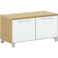 GARDEROBENBANK 84/45/40 cm  - Chromfarben/Weiss, Design, Glas/Holz (84/45/40cm) - Novel