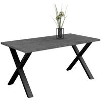 ESSTISCH rechteckig Graphitfarben, Schwarz  - Schwarz/Graphitfarben, MODERN, Holzwerkstoff/Metall (180/90/78cm) - Livetastic
