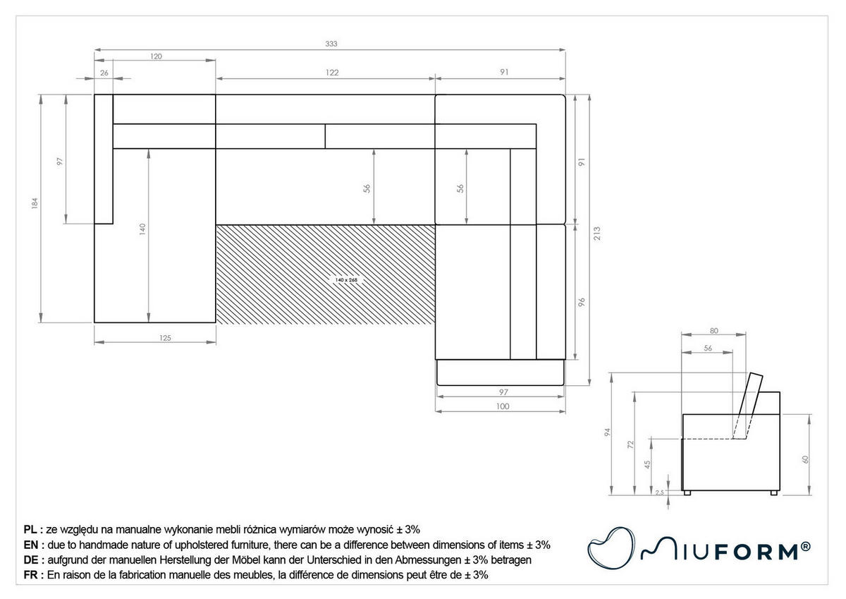 WOHNLANDSCHAFT in Taupe  - Taupe/Schwarz, Design, Kunststoff/Textil (184/333/213cm) - MID.YOU