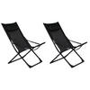 STRANDSESSEL 63/89/84 cm  - Schwarz, KONVENTIONELL, Textil/Metall (63/89/84cm) - Gardenson