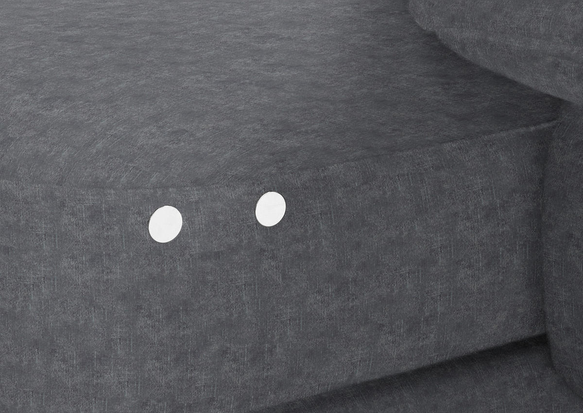 ECKSOFA in Velours Silberfarben  - Silberfarben/Schwarz, Design, Textil/Metall (310/180cm) - Dieter Knoll