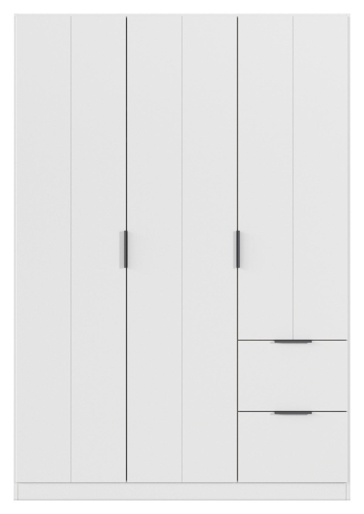 GARDEROB MED GÅNGJÄRN 136/197/54 cm 3-dörrar - vit/grå, Modern, metall/trämaterial (136/197/54cm) - Rauch Möbel