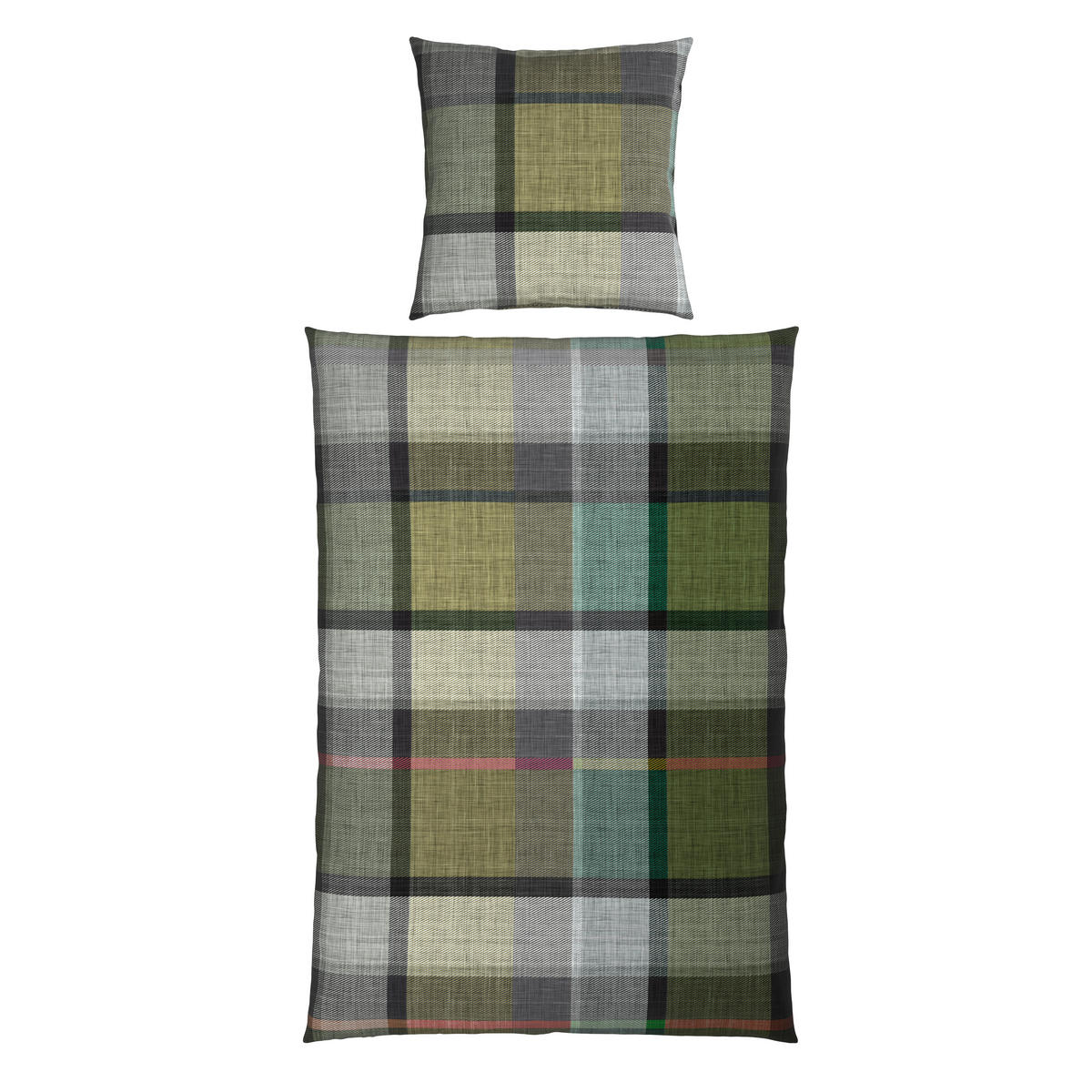 BETTWÄSCHE Flanell 155/220 cm  - Grün, Textil (155/220cm) - Novel