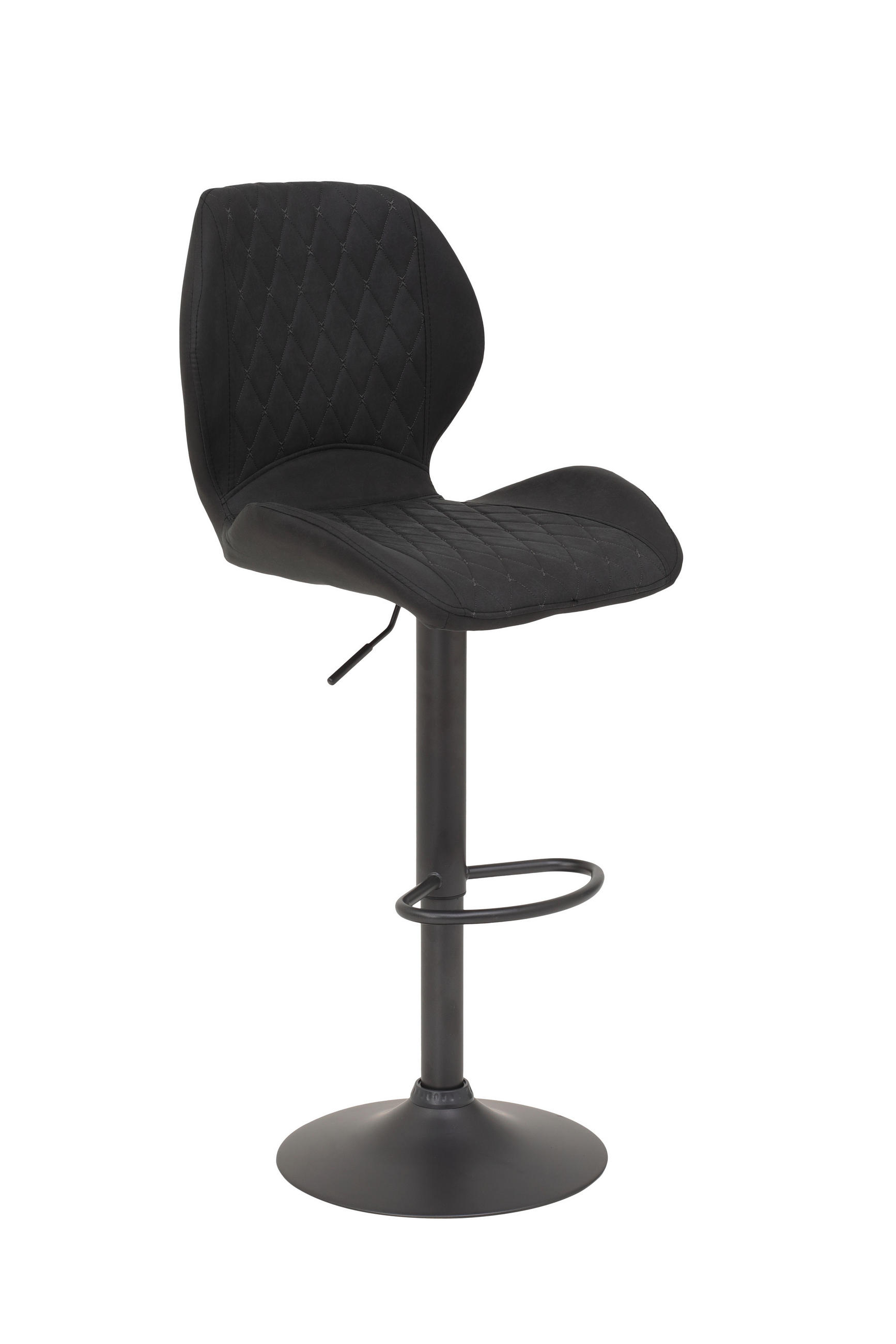 BARHOCKER Mikrofaser Anthrazit Stahl Sitzfläche 360° drehbar  - Anthrazit/Grau, MODERN, Textil/Metall (42/96/51cm) - Livetastic