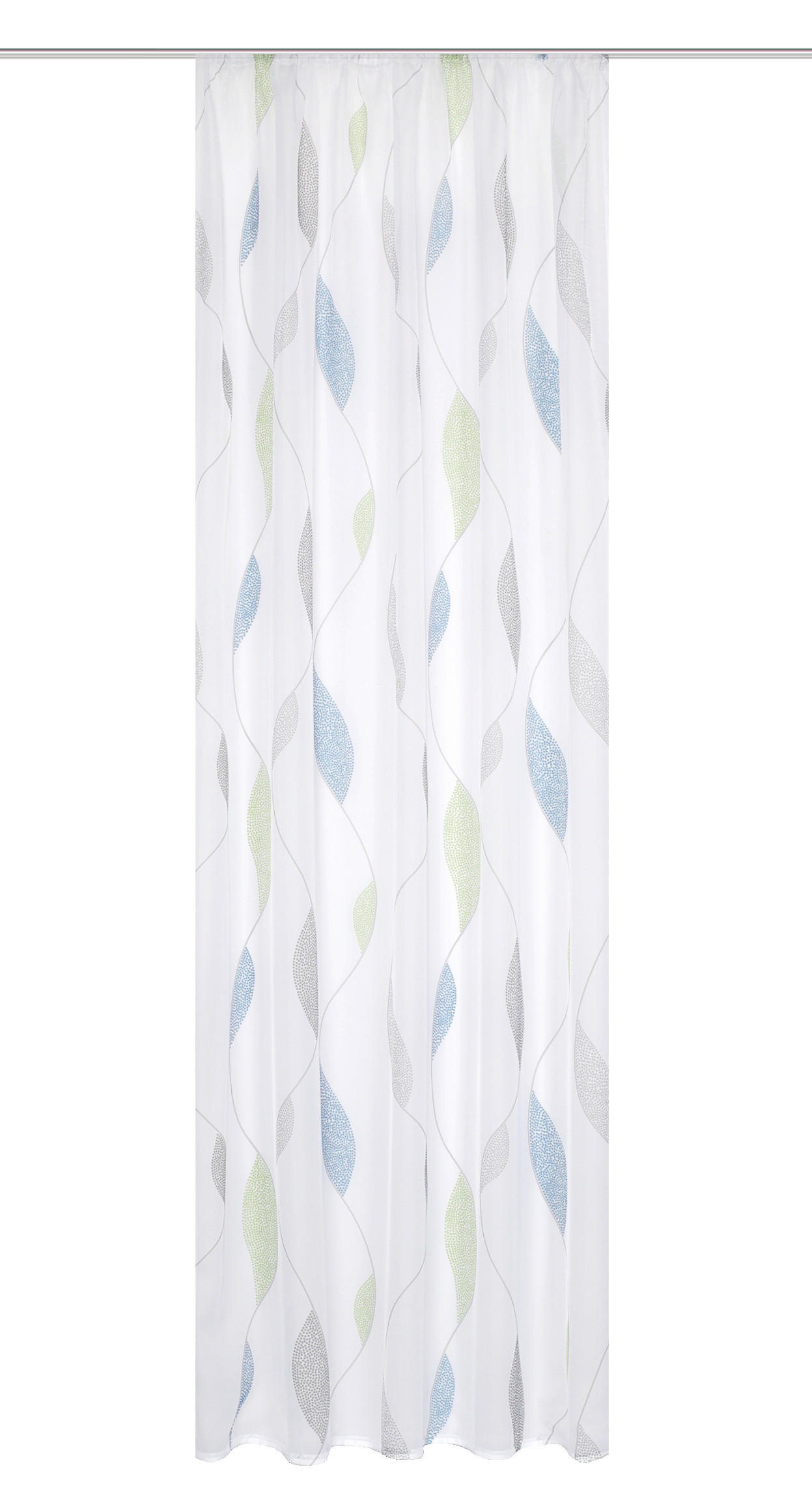 FERTIGVORHANG  transparent   140/225 cm  - Blau/Grün, KONVENTIONELL, Textil (140/225cm)