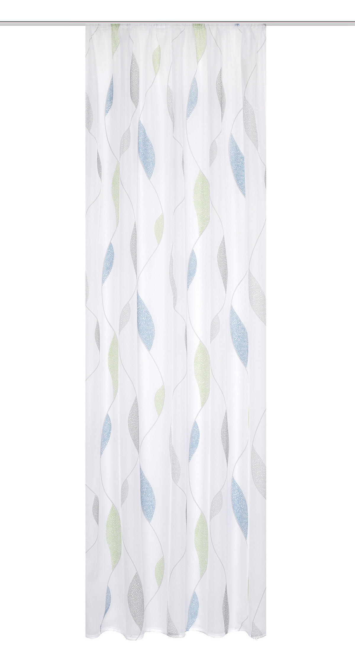 FERTIGVORHANG transparent  - Blau/Grün, KONVENTIONELL, Textil (140/225cm) - Schmidt W. Gmbh