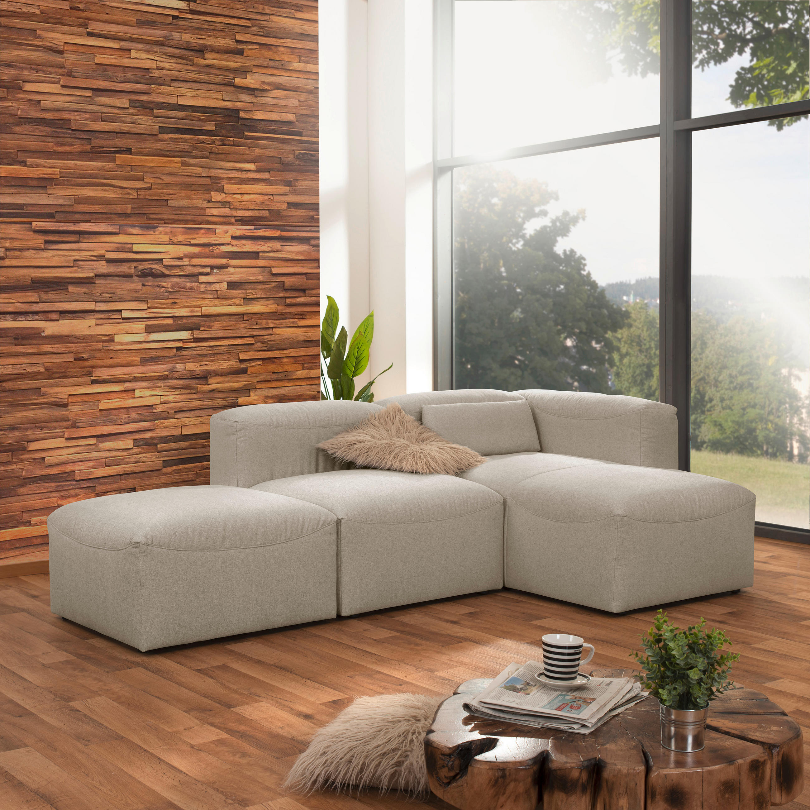 Thumbnail - Max Winzer Récamiere, Creme, Textil, 160x73x100 cm, Goldenes M, Made in Germany, Rücken echt, Wohnzimmer, Sofas & Couche...