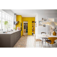 EINBAUKÜCHE ALVA  - Currygelb, Design, Holzwerkstoff - Novel