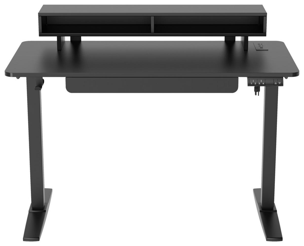 SCHREIBTISCH  in Schwarz  - Schwarz, MODERN, Holzwerkstoff/Kunststoff (120/75/120/60cm) - MID.YOU