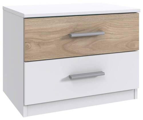 Carryhome NOČNÝ STOLÍK, biela, farba duba, hikória, 52/40/38 cm