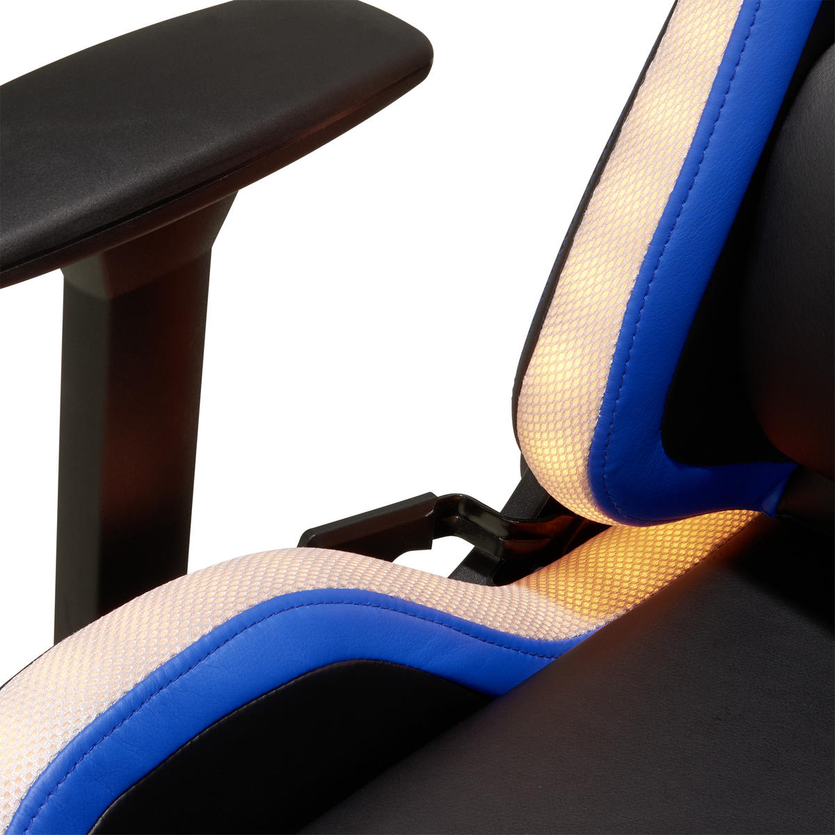 GAMING STOL kovina, umetna masa, tekstil modra, črna, bela  - modra/črna, Design, kovina/umetna masa (68/124-134/60cm) - Novel