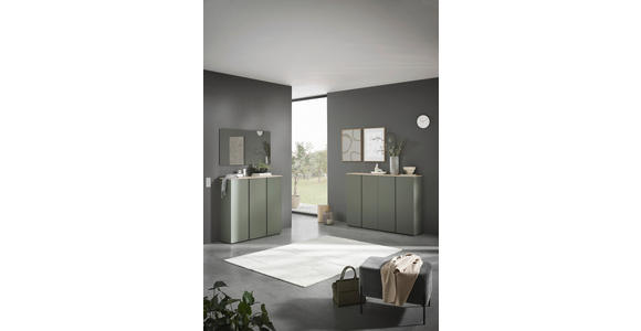 SCHUHSCHRANK 158,2/113,2/34 cm  - Eichefarben/Schwarz, Design, Holzwerkstoff/Kunststoff (158,2/113,2/34cm) - Voleo