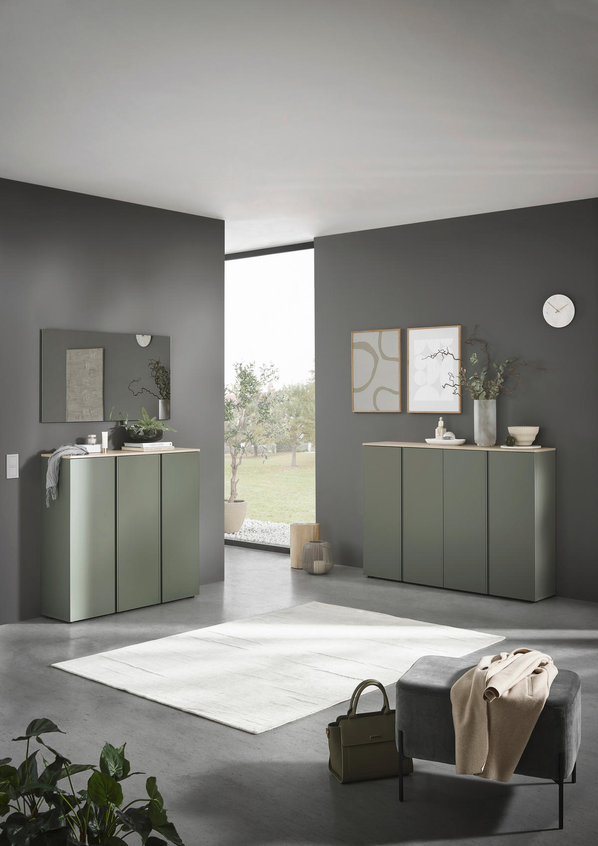 SCHUHSCHRANK 158,2/113,2/34 cm  - Eichefarben/Schwarz, Design, Holzwerkstoff/Kunststoff (158,2/113,2/34cm) - Voleo