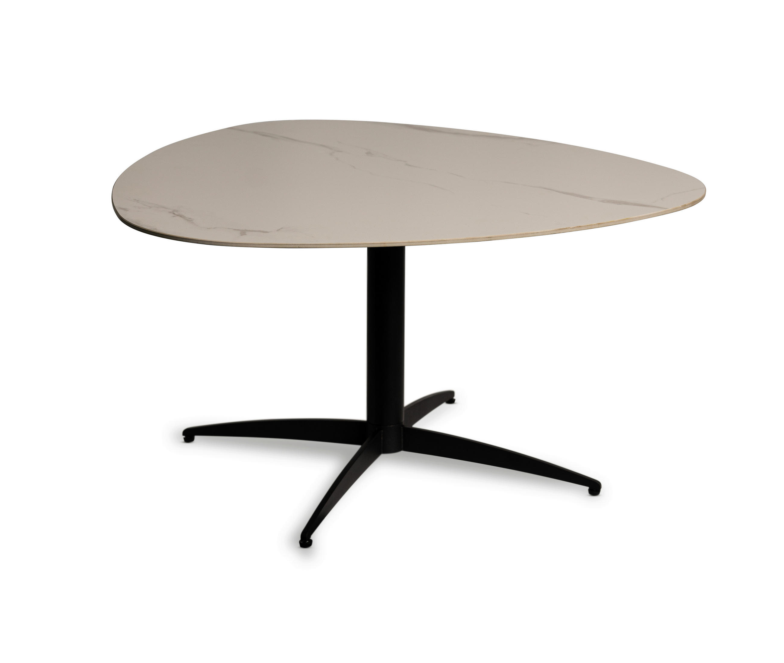 COUCHTISCH 40/40/35 cm Freiform Schwarz, Weiß  - Schwarz/Weiß, Design, Stein/Metall (40/40/35cm) - Xora