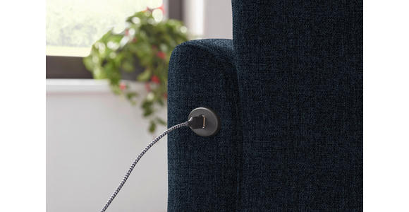 ECKSOFA in Flachgewebe Blau 252/191 cm - Blau/Schwarz, Design, Textil/Metall (252/191cm) - Dieter Knoll