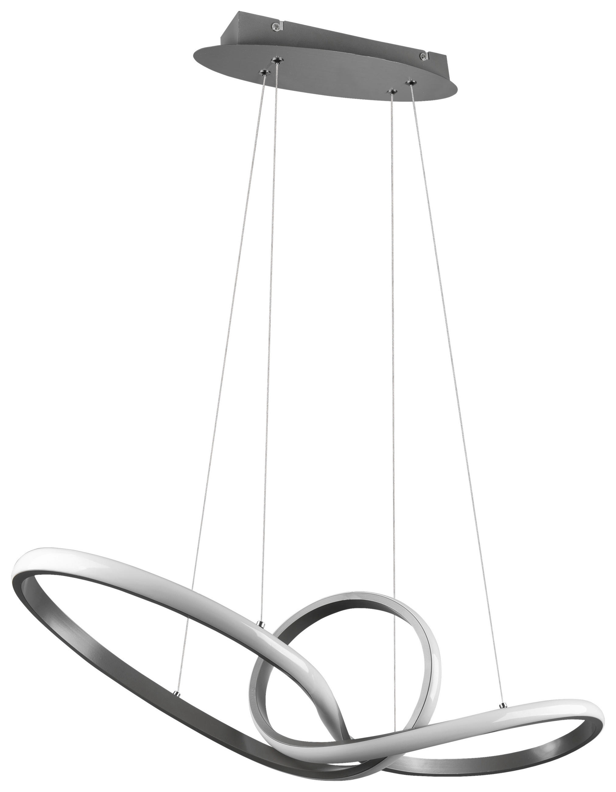 LED-HÄNGELEUCHTE  80/150/26,5 cm   - Nickelfarben, Design, Metall (80/150/26,5cm) - P & B
