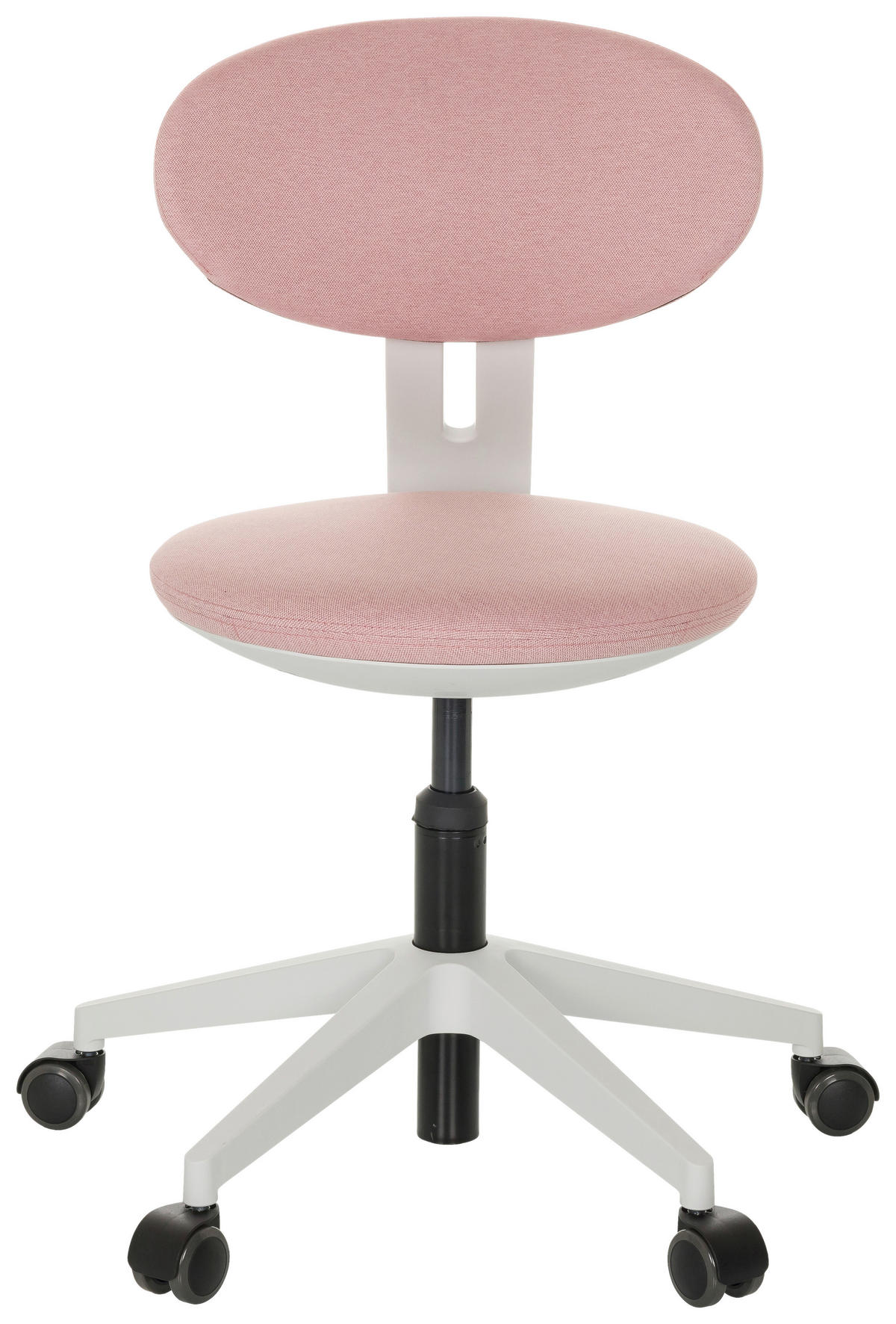 OTOČNÁ ŽIDLE PRO MLÁDEŽ, růžová - bílá/růžová, Basics, textil/plast (42/66-87/52cm) - MID.YOU