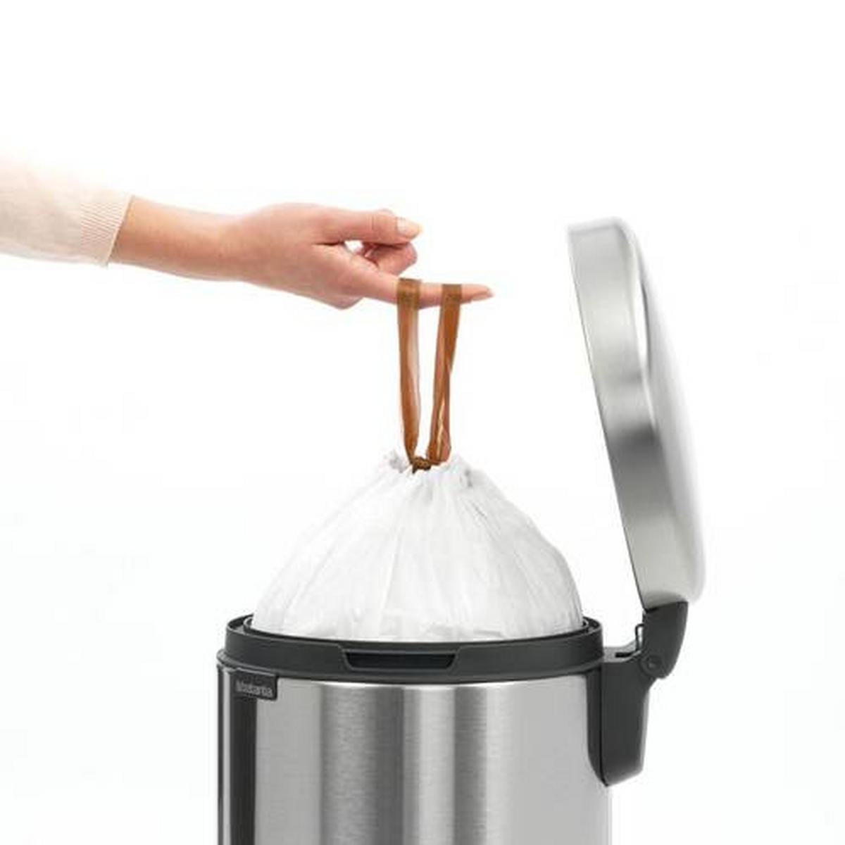 ABFALLEIMER NEW ICON 12 L  - Silberfarben, Basics, Kunststoff/Metall (25.1/41.1/33.8cm) - Brabantia