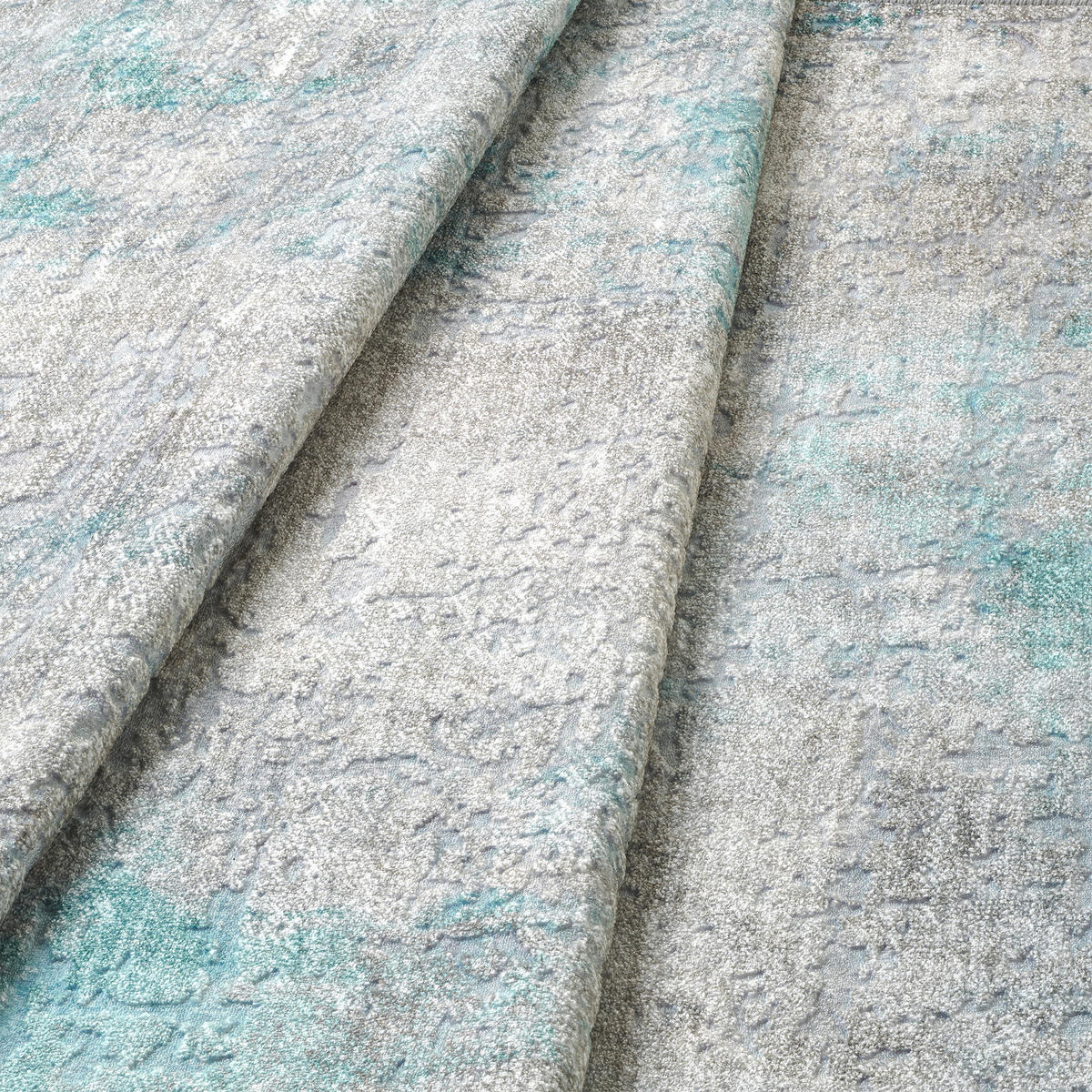 LÄUFER Ondea Onis 80/300 cm  in Grau, Türkis, Hellgrau  - Türkis/Hellgrau, Design, Kunststoff/Textil (80/300cm) - Lindorug