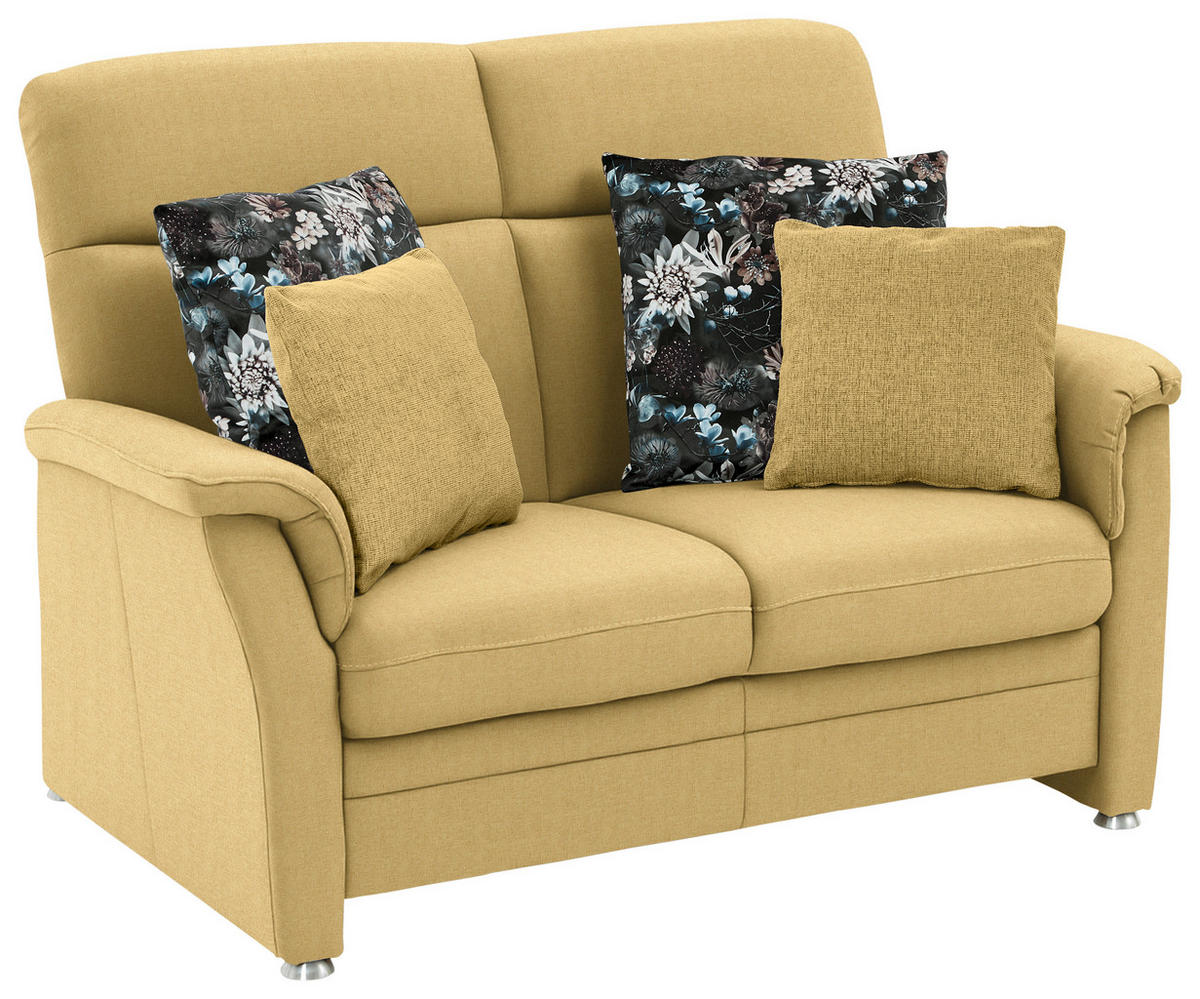 2-SITZER-SOFA Flachgewebe Gelb  - Gelb/Alufarben, Konventionell, Textil/Metall (142/100/89cm) - Beldomo Comfort