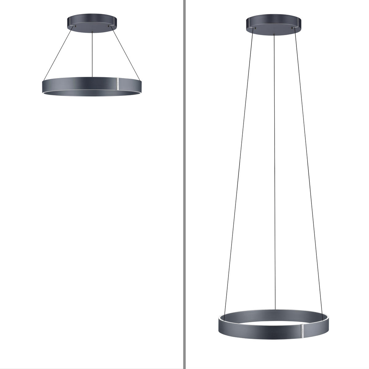 LED-HÄNGELEUCHTE Pure E-Clipse 70/350 cm   - Grau, Design, Kunststoff/Metall (70/350cm) - Neuhaus PURE