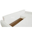 ECKSOFA Weiß Chenille Rückenkissen, Bettkasten, Schlaffunktion, Rücken echt, Liegefläche im Originalstoff  - Buchefarben/Weiß, KONVENTIONELL, Holz/Textil (244/163cm) - Carryhome