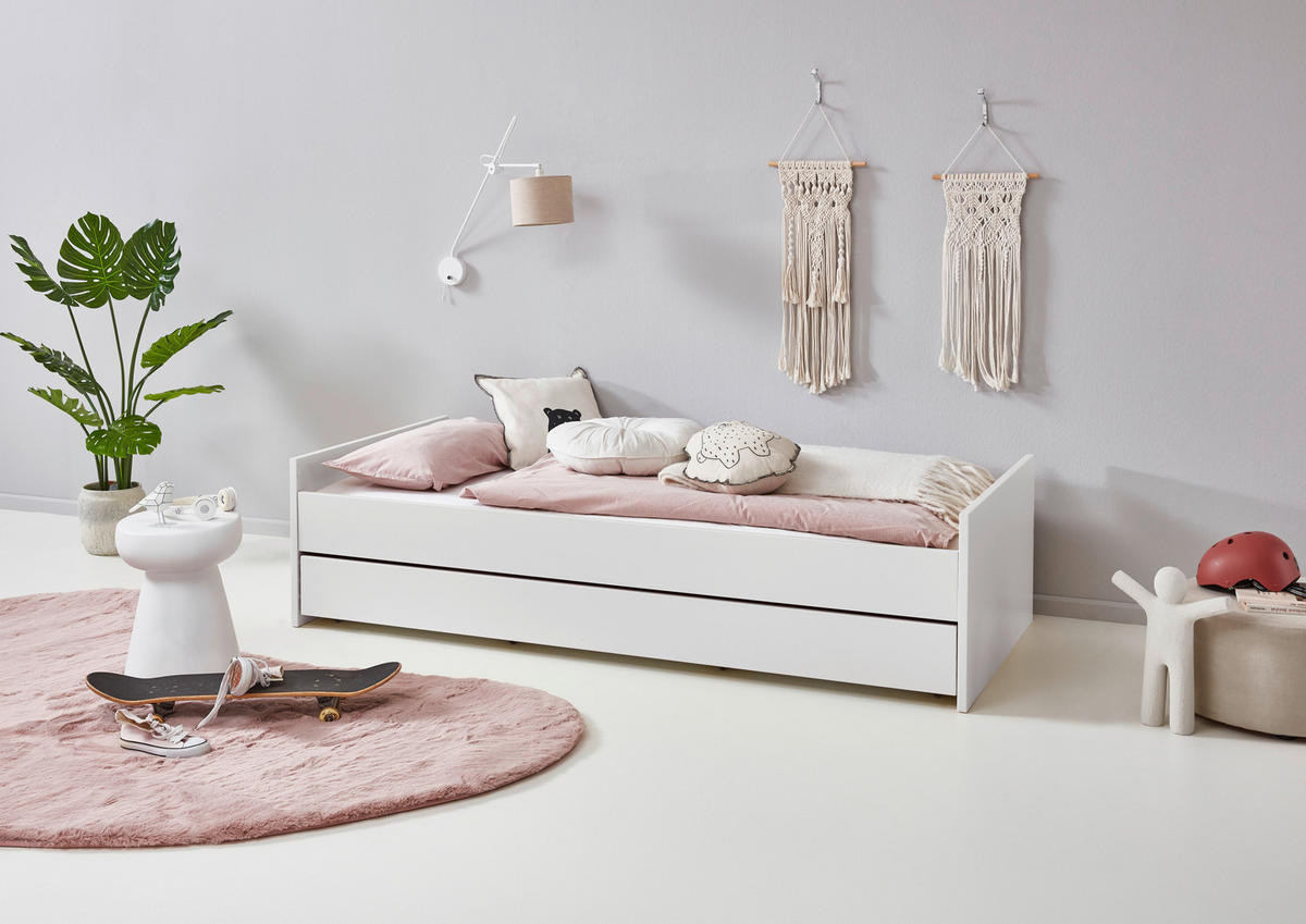 BETTKASTEN Weiß  - Weiß, LIFESTYLE, Holzwerkstoff/Kunststoff (94/20/199cm) - Stylife