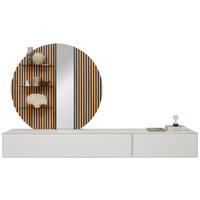 WOHNWAND  in Weiss, Eichefarben 288/206/44 cm  - Weiss/Eichefarben, Design, Glas/Holz (288/206/44cm) - Johann Jakob