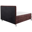 BOXSPRINGBETT 180/200 cm,  in Dunkelrot, Topper, H2 + H2 = mittel  - Schwarz/Dunkelrot, Design, Textil/Metall (180/200cm) - Esposa