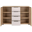 SIDEBOARD  130/87/40 cm 4 Schublade(n)  - Kaschmir/Schwarz, KONVENTIONELL, Holzwerkstoff/Metall (130/87/40cm) - Carryhome