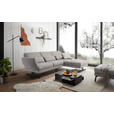 ECKSOFA Sandfarben Flachgewebe  - Sandfarben/Schwarz, Design, Textil/Metall (279-327/176-217cm) - Dieter Knoll