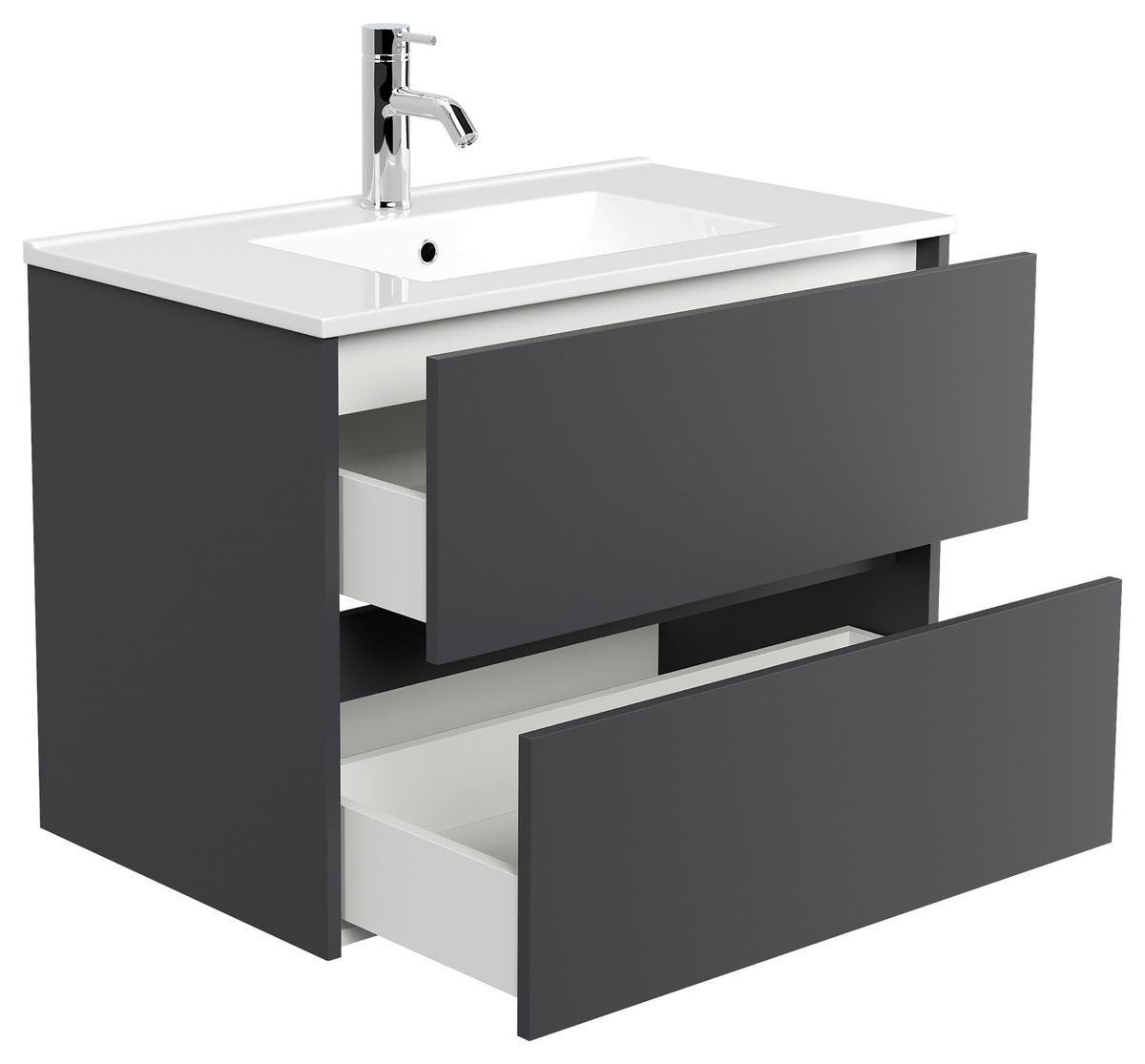 WASCHTISCHKOMBI 80 cm  - Graphitfarben/Weiß, MODERN, Keramik/Holzwerkstoff (80cm) - MID.YOU