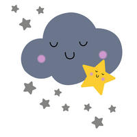 ZIDNA DEKORACIJA ZA BEBE  Noah  - plava, Basics, metal (60/60/3cm)