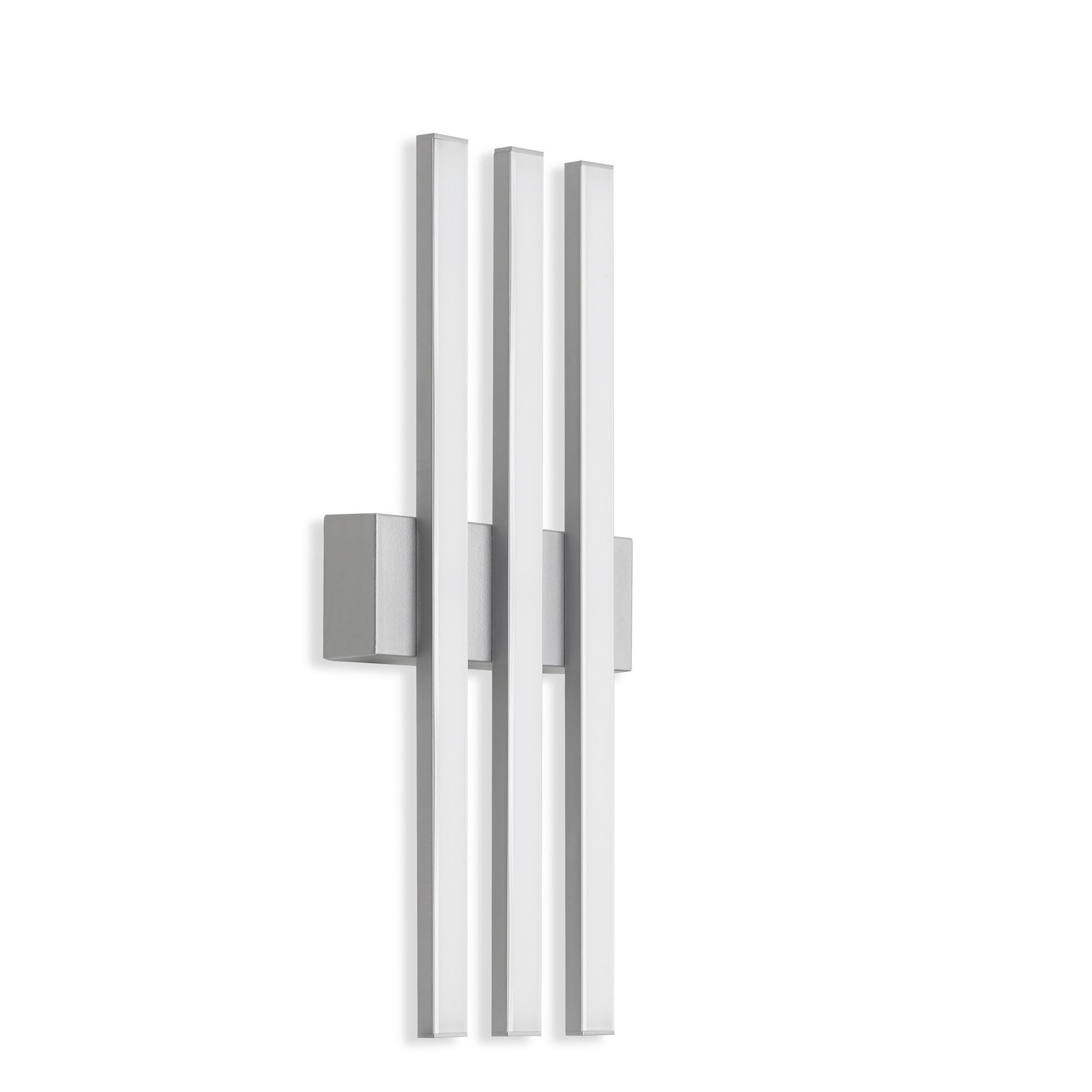 ZUNANJA STENSKA SVETILKA     15,5/37/4,2 cm          - srebrne barve, Design, kovina/umetna masa (15,5/37/4,2cm)