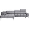 ECKSOFA Grau Webstoff  - Schwarz/Grau, Design, Textil/Metall (216/300cm) - Welnova