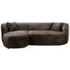 ECKSOFA Braun Bouclé  - Schwarz/Braun, Design, Kunststoff/Textil (143/264cm) - MID.YOU
