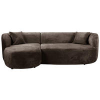 ECKSOFA in Bouclé Braun  - Schwarz/Braun, Design, Kunststoff/Textil (143/264cm) - MID.YOU
