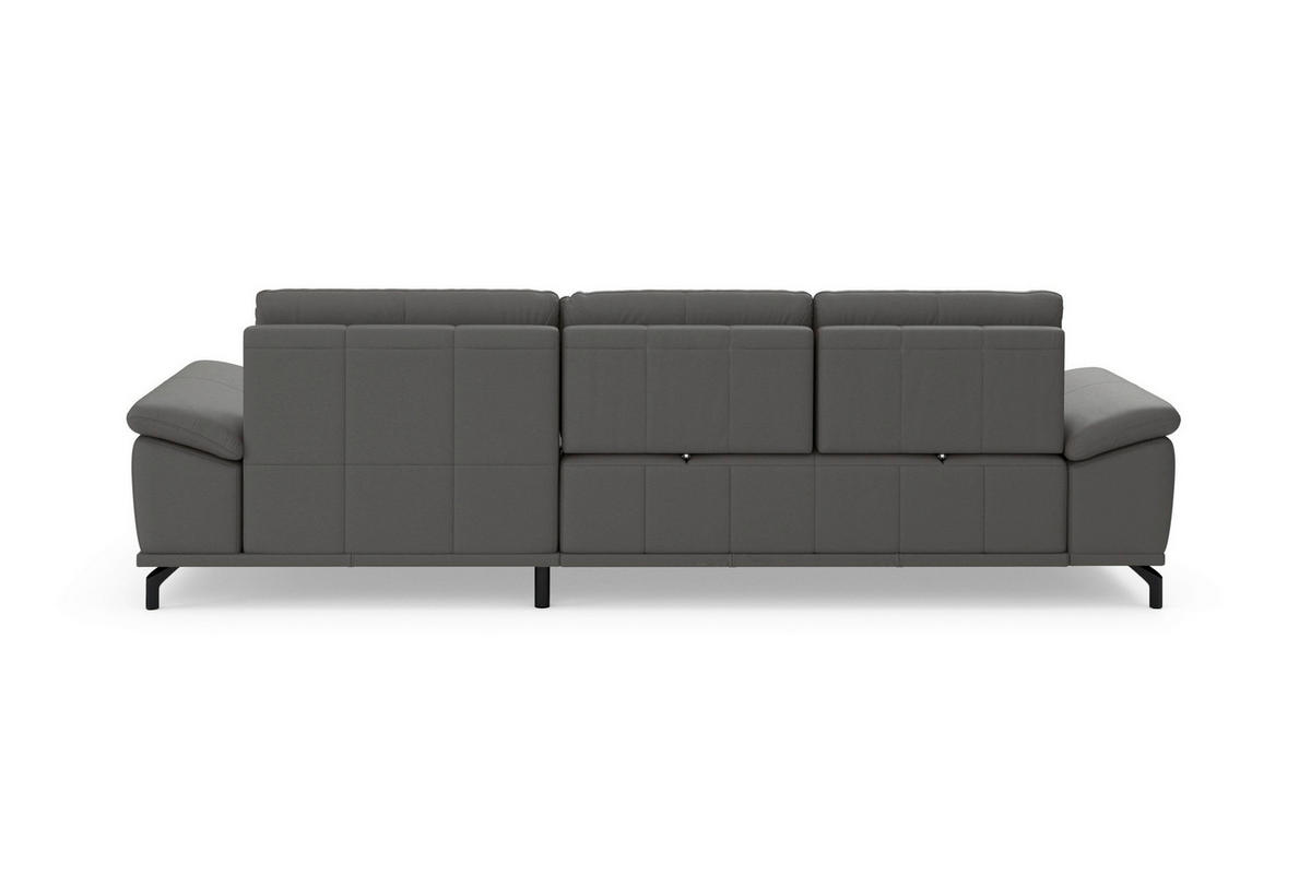 ROHOVÁ SEDAČKA, koža, mokka - čierna/mokka, Basics, kov/koža (301/176cm) - Sit & More