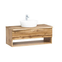 WASCHTISCHKOMBI 101 cm  - Eiche Wotan/Weiß, Natur, Keramik/Holzwerkstoff (101cm) - Xora