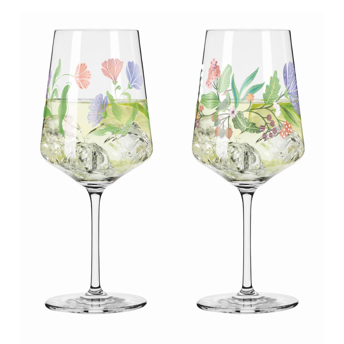 GLÄSERSET Sommersonett 2-teilig  - Pink/Transparent, Basics, Glas (9.3/22.5cm) - Ritzenhoff