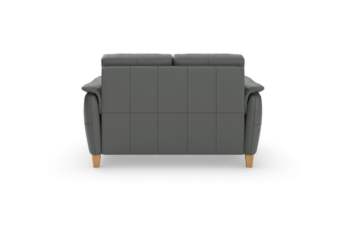 2-SITZER-SOFA Echtleder Anthrazit  - Eichefarben/Anthrazit, Basics, Leder/Holz (149/89/89cm) - Sit & More